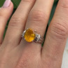 925 Sterling Silver Citrine & Marcasite Ring Size 8