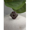 925 Sterling Silver Garnet & Marcasite Ring Size 6.5