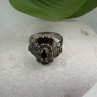 925 Sterling Silver Garnet & Marcasite Ring Size 6.5