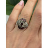 925 Sterling Silver Garnet & Marcasite Ring Size 6.5