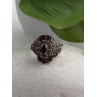 925 Sterling Silver Garnet & Marcasite Ring Size 6.5