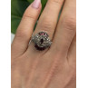 925 Sterling Silver Garnet & Marcasite Ring Size 6.5