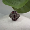 925 Sterling Silver Garnet & Marcasite Ring Size 6.5