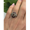 925 Sterling Silver Garnet & Marcasite Ring Size 6.5