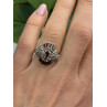 925 Sterling Silver Garnet & Marcasite Ring Size 6.5