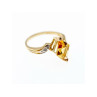 10K YELLOW GOLD HELIODOR & DIAMONDS RING SIZE 7