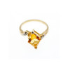 10K YELLOW GOLD HELIODOR & DIAMONDS RING SIZE 7