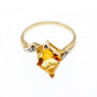 10K Yellow Gold Heliodor & Diamonds Ring Size 7