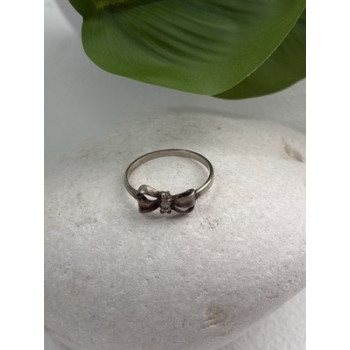 925 Sterling Silver Bow Cz Ring Size 8