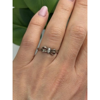925 Sterling Silver Bow Cz Ring Size 8
