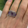 925 Sterling Silver Purple Tourmaline Ring Size 6