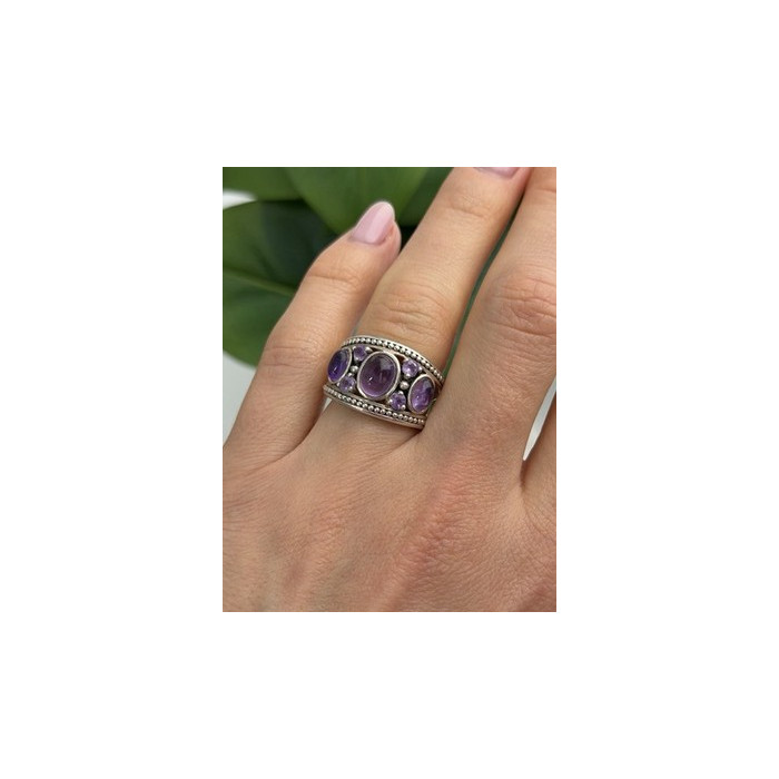 925 Sterling Silver Purple Tourmaline Ring Size 6