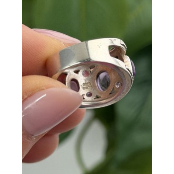 925 Sterling Silver Purple Tourmaline Ring Size 6