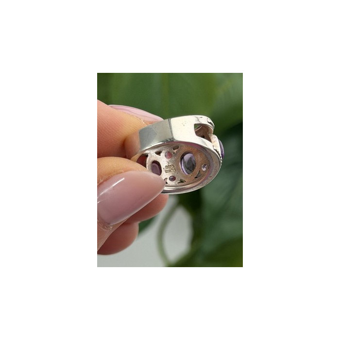 925 Sterling Silver Purple Tourmaline Ring Size 6