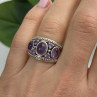 925 Sterling Silver Purple Tourmaline Ring Size 6