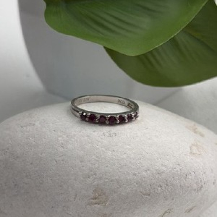 925 Sterling Silver Spinel Ring Size 8