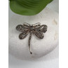 925 Sterling Silver Dragonfly Brooch Marcasite