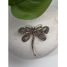 925 Sterling Silver Dragonfly Brooch Marcasite