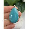 925 Sterling Silver Turquoise Pendant Length 1.8 in