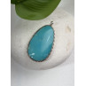 925 Sterling Silver Turquoise Pendant Length 1.8 in