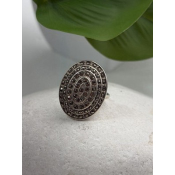 Beautiful Vintage 925 Sterling Silver Marcasite Ring Size 6