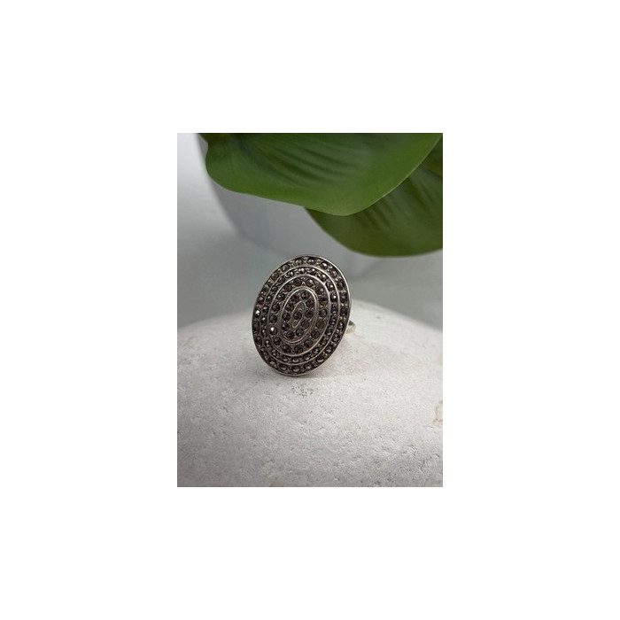 Beautiful Vintage 925 Sterling Silver Marcasite Ring Size 6