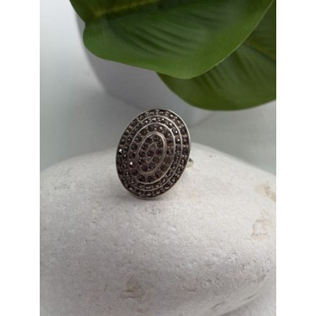 Beautiful Vintage 925 Sterling Silver Marcasite Ring Size 6