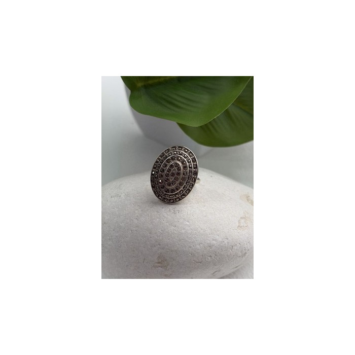 Beautiful Vintage 925 Sterling Silver Marcasite Ring Size 6