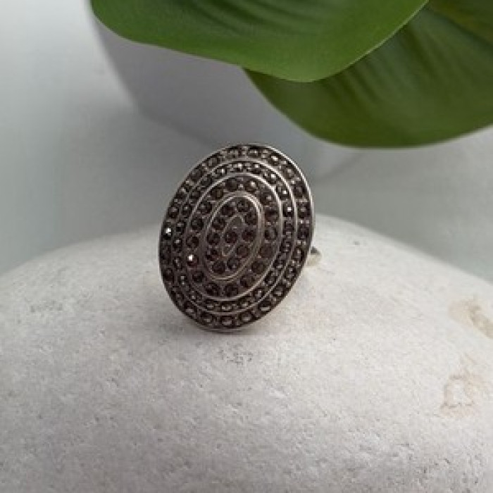Beautiful Vintage 925 Sterling Silver Marcasite Ring Size 6