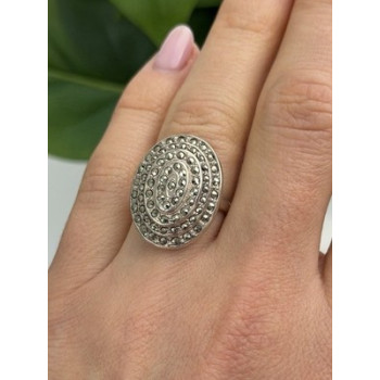 Beautiful Vintage 925 Sterling Silver Marcasite Ring Size 6