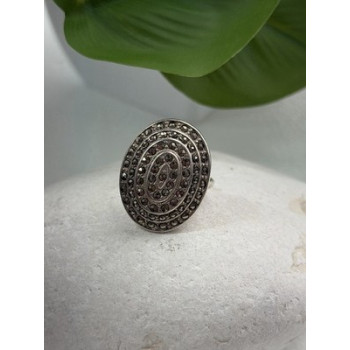 Beautiful Vintage 925 Sterling Silver Marcasite Ring Size 6