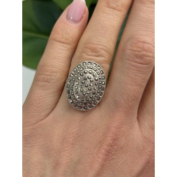 Beautiful Vintage 925 Sterling Silver Marcasite Ring Size 6