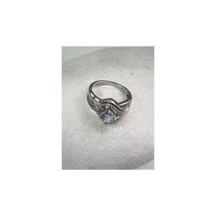 JWBR 925 Sterling Silver Topaz & Beryl Ring Size 7