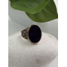 Men's 925 Sterling Silver Gold Plated Black Onyx Ring Size 9