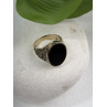 Men's 925 Sterling Silver Gold Plated Black Onyx Ring Size 9