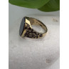 Men's 925 Sterling Silver Gold Plated Black Onyx Ring Size 9