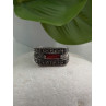Men's  925 Sterling Silver Garnet & Marcasite Ring Size 10