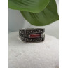 Men's  925 Sterling Silver Garnet & Marcasite Ring Size 10