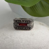 Men's  925 Sterling Silver Garnet & Marcasite Ring Size 10