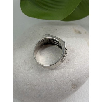 Men's  925 Sterling Silver Garnet & Marcasite Ring Size 10