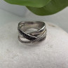 925 Sterling Silver Black & White Spinel Ring Size 6