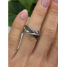925 Sterling Silver Black & White Spinel Ring Size 6