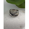 925 Sterling Silver Black & White Spinel Ring Size 6