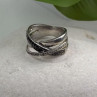 925 Sterling Silver Black & White Spinel Ring Size 6