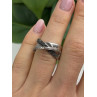 925 Sterling Silver Black & White Spinel Ring Size 6