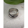925 Sterling Silver Black & White Spinel Ring Size 6