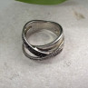 925 Sterling Silver Black & White Spinel Ring Size 6