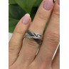 925 Sterling Silver Black & White Spinel Ring Size 6