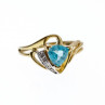 10K Yellow Gold Topaz & Diamonds Ring Size 6.75