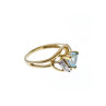 10K YELLOW GOLD TOPAZ & DIAMONDS RING SIZE 6.75